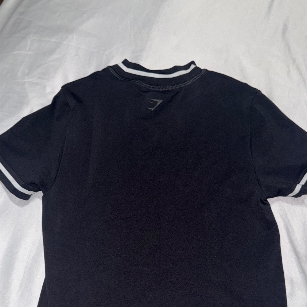 Women Gymshark Black T-Shirt with White Trim